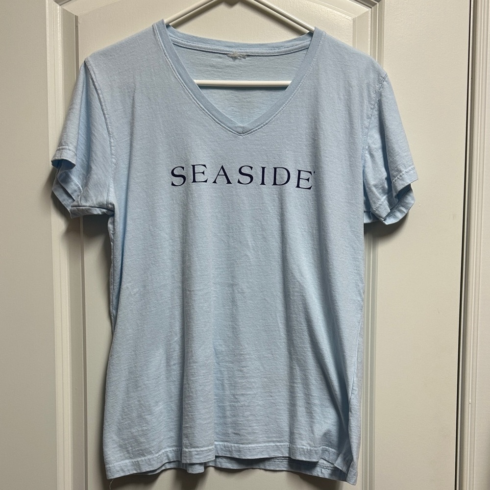 Light Blue Seaside V-Neck T-Shirt